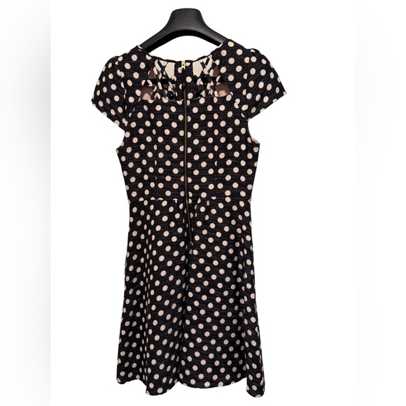 Anthropologie Maeve EUC Sz 4 Black & White Polka Dots Fit & Flare Dress (0535) - Picture 4 of 13